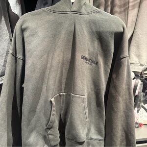 Essentials Black Logo Pullover Hoodie